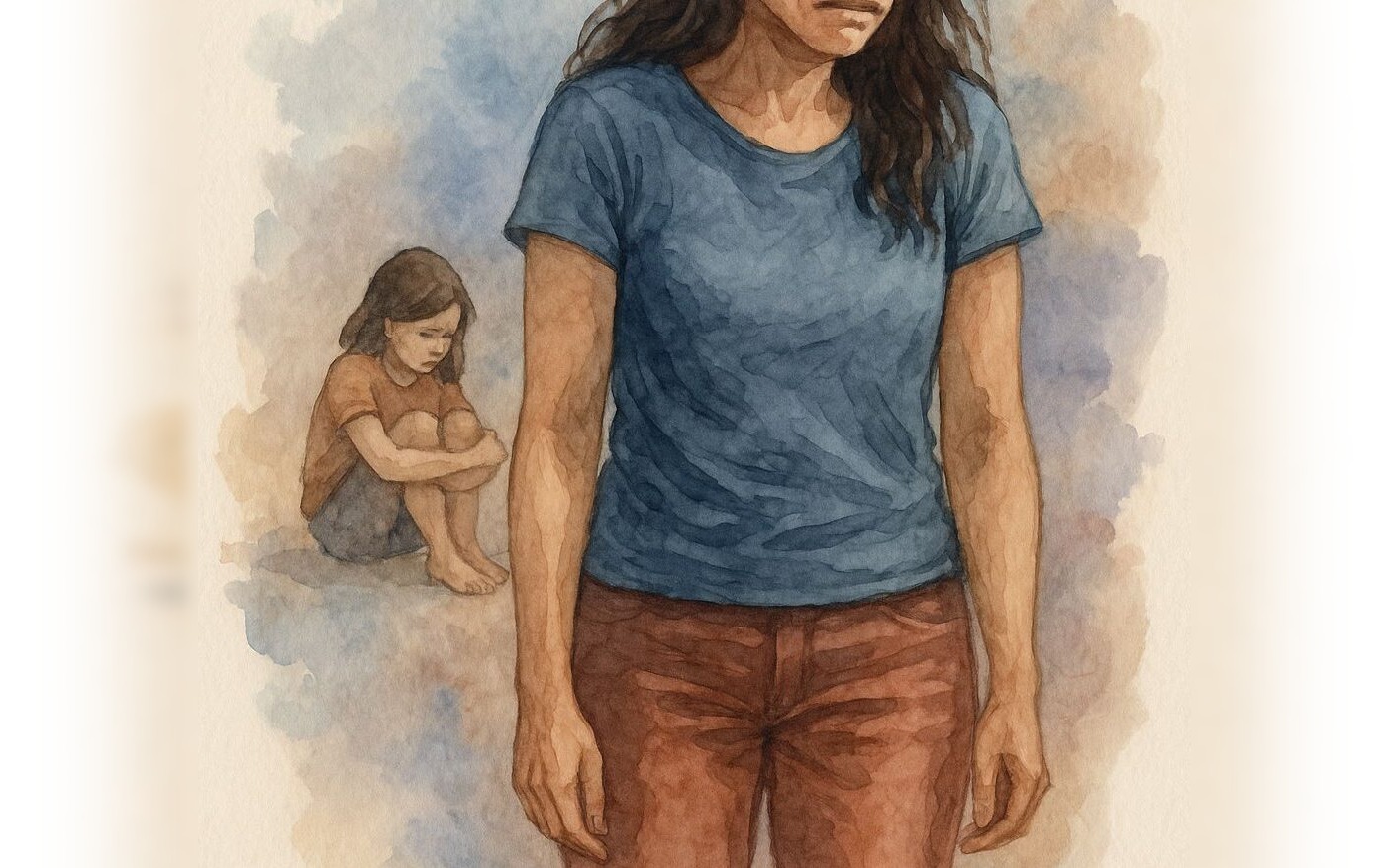 If a daughter cannot find love at home — watercolour